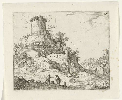 Romeinse ruïnes (serie 1) by Guilliam van Nieulandt (II)