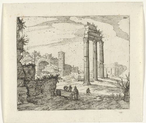 Romeinse ruïnes (serie 1) by Guilliam van Nieulandt (II)