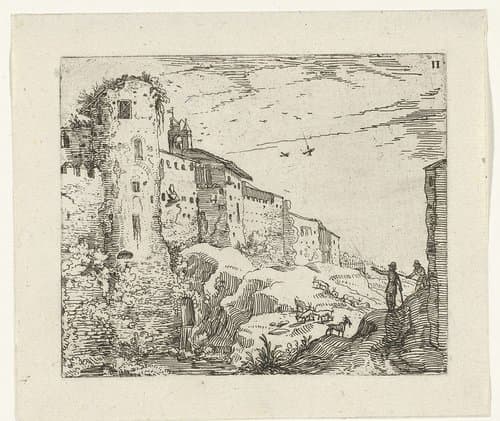 Romeinse ruïnes (serie 1) by Guilliam van Nieulandt (II)