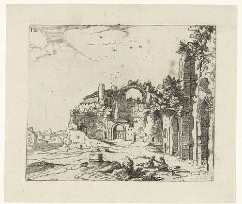 Romeinse ruïnes (serie 1) by Guilliam van Nieulandt (II)