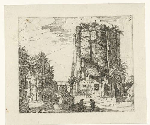 Romeinse ruïnes (serie 1) by Guilliam van Nieulandt (II)