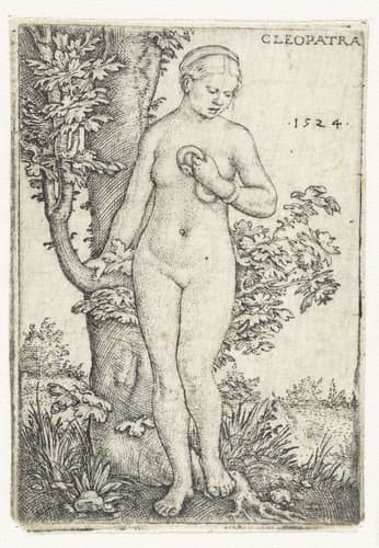 Dood van Cleopatra met slang bij een vijgenboom by Barthel Beham