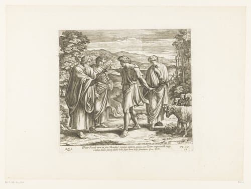 Jakob en Laban met Lea en Rachel by Nicolas Chaperon