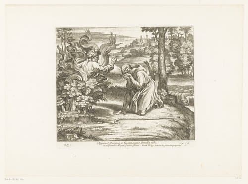 Mozes en de brandende braamstruik by Nicolas Chaperon