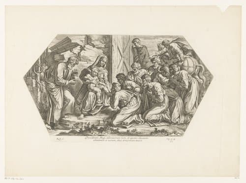 Aanbidding door de koningen by Nicolas Chaperon