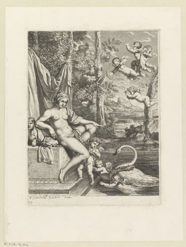 Leda en de zwaan by Louis de Châtillon