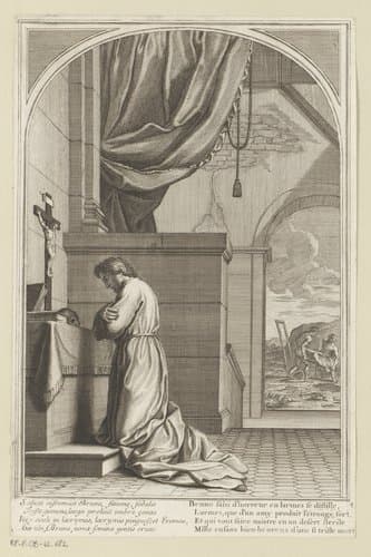 Heilige Bruno in gebed by François Chauveau