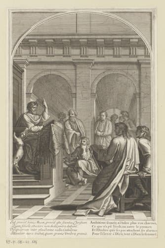 Heilige Bruno onderwijst theologie in Reims by François Chauveau