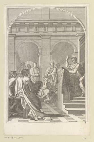 Heilige Bruno onderwijst theologie in Reims by François Chauveau