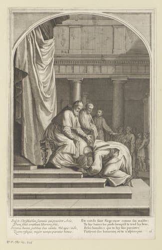 Aankomst van de Heilige Bruno in Rome bij Urbanus II by François Chauveau