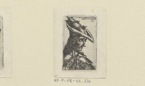 Portret van man in harnas met hoed by anonymous; François Chauveau