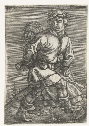 Dansende man en vrouw by Barthel Beham