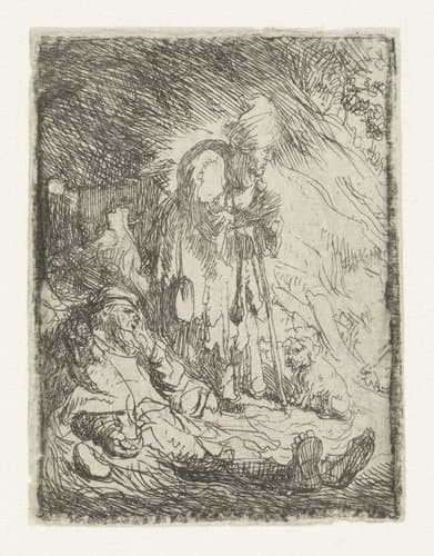 Zieke bedelaar en oude bedelares by anonymous