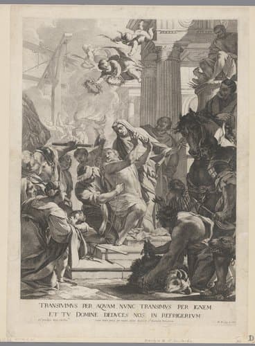 Martelaarschap van Eustachius van Rome by Michel Dorigny