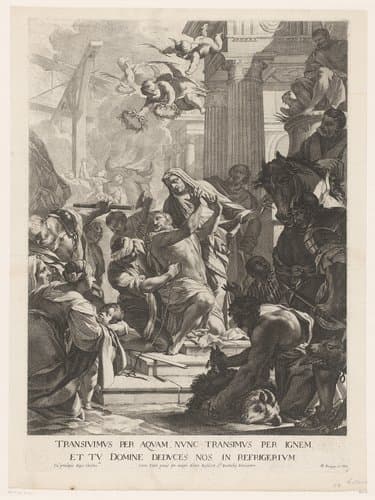 Martelaarschap van Eustachius van Rome by Michel Dorigny