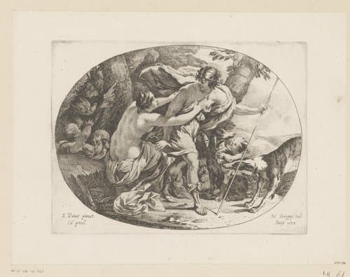 Venus en Adonis by Michel Dorigny