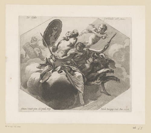 Kardinale deugden op een wolk by Michel Dorigny