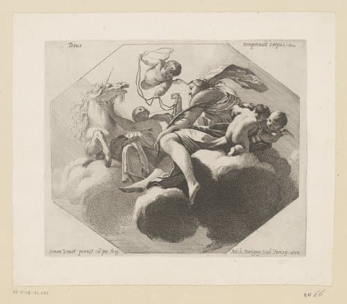 Matigheid met eenhoorn op een wolk by Michel Dorigny