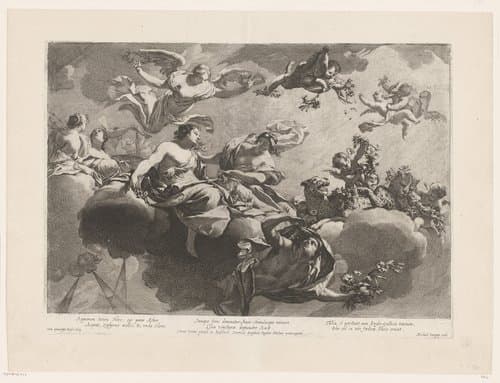 Allegorie op de vrede tussen Frankrijk en Engeland by Michel Dorigny