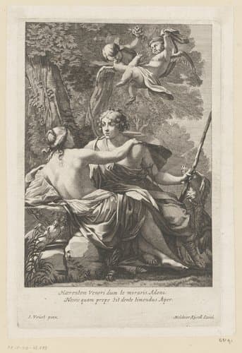 Venus en Adonis by anonymous; Michel Dorigny