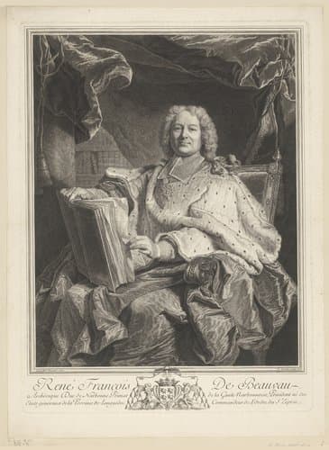 Portret van René François de Beauvau du Rivau by Pierre Drevet