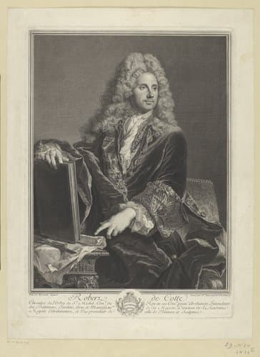 Portret van Robert de Cotte by Pierre Drevet