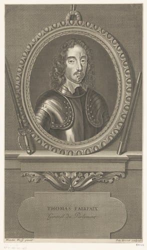 Portret van Thomas Fairfax by Pierre Drevet