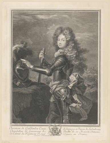 Portret van Christian de Guldenleu by Pierre Drevet
