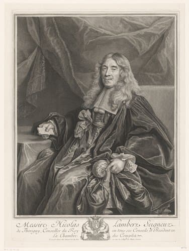 Portret van Lambert de Thorigny by Pierre Drevet