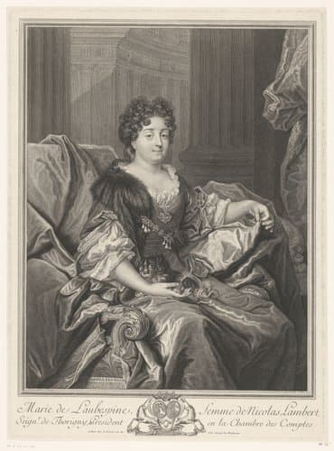 Portret van Marie de L'Aubespine by Pierre Drevet