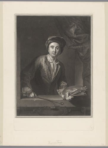 Portret van François de Troy by Pierre Drevet