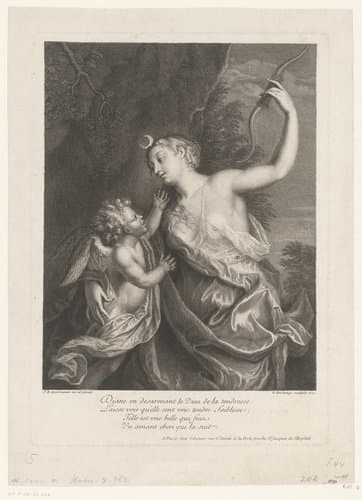 Diana ontwapent Amor by Gaspard Duchange