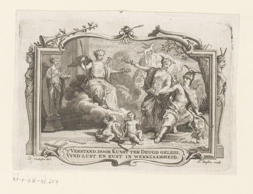 Allegorische voorstelling met Pegasus