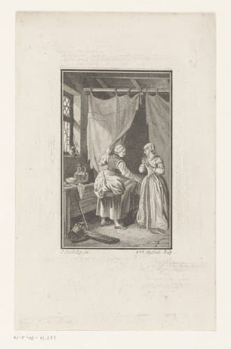 Twee vrouwen in slaapvertrek by Marie-Elisabeth Thibault