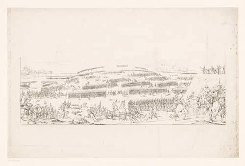 Landschap met slagveld by Jean Duplessis-Bertaux