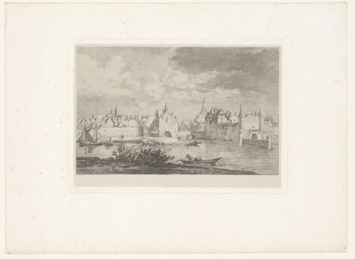 Gezicht op Delft by Maxime François Antoine Lalanne