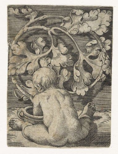 Kind met een pot en bladranken by Barthel Beham
