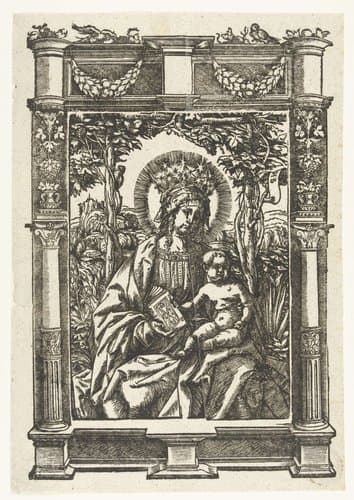 Maria met kind in architecturale omlijsting by Hans Burgkmair (I)