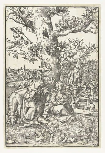 Rust op de vlucht naar Egypte by Lucas Cranach (I)