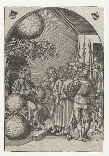 Christus voor Herodes geleid by Lucas Cranach (I)
