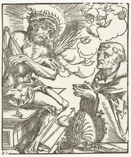 Heilige Bernardus aanbidt Man van Smarten by Lucas Cranach (I)
