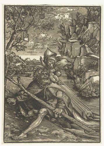 Heilige Christoffel met Christuskind by Lucas Cranach (I)