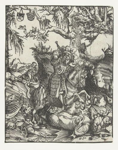 Heilige Joris (Georgius) doodt de draak by Lucas Cranach (I)