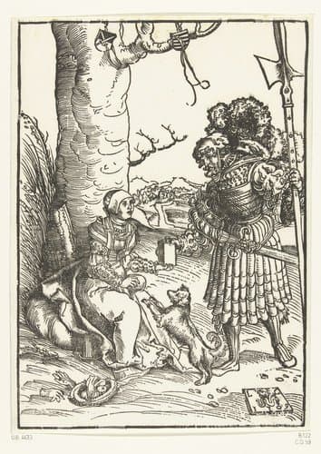 Abigaïl geeft David voedsel in de woestijn by Lucas Cranach (I)