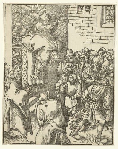 Jakobus de Mindere van balkon gegooid by Lucas Cranach (I)