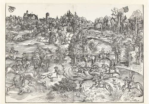 Hertenjacht van het keurvorstelijk hof van Saksen by Lucas Cranach (I)