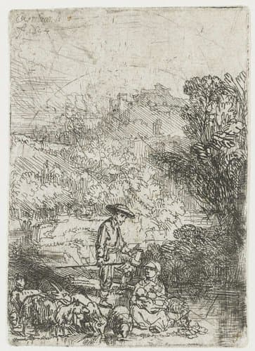 The shepherd and his family by Rembrandt van Rijn