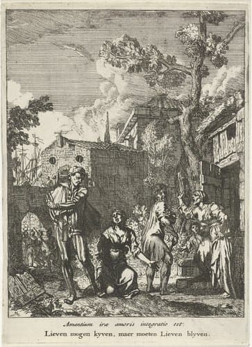 Twee echtparen maken ruzie by Gerard de Lairesse