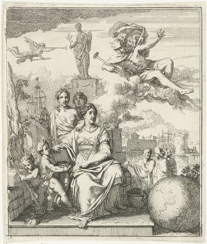 Mercurius aanschouwt de Handel en Scheepvaart by Gerard de Lairesse