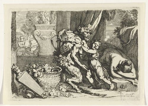 Sater besluipt een slapende nimf by Gerard de Lairesse